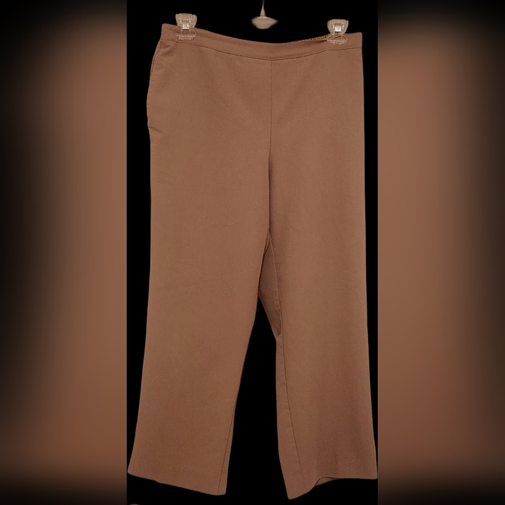 Alfred Dunner Tan Straight Leg Pants